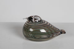 L'artista finlandese Oiva Toikka in vetro a righe Whippoorwill o Willow Duck di Iittala