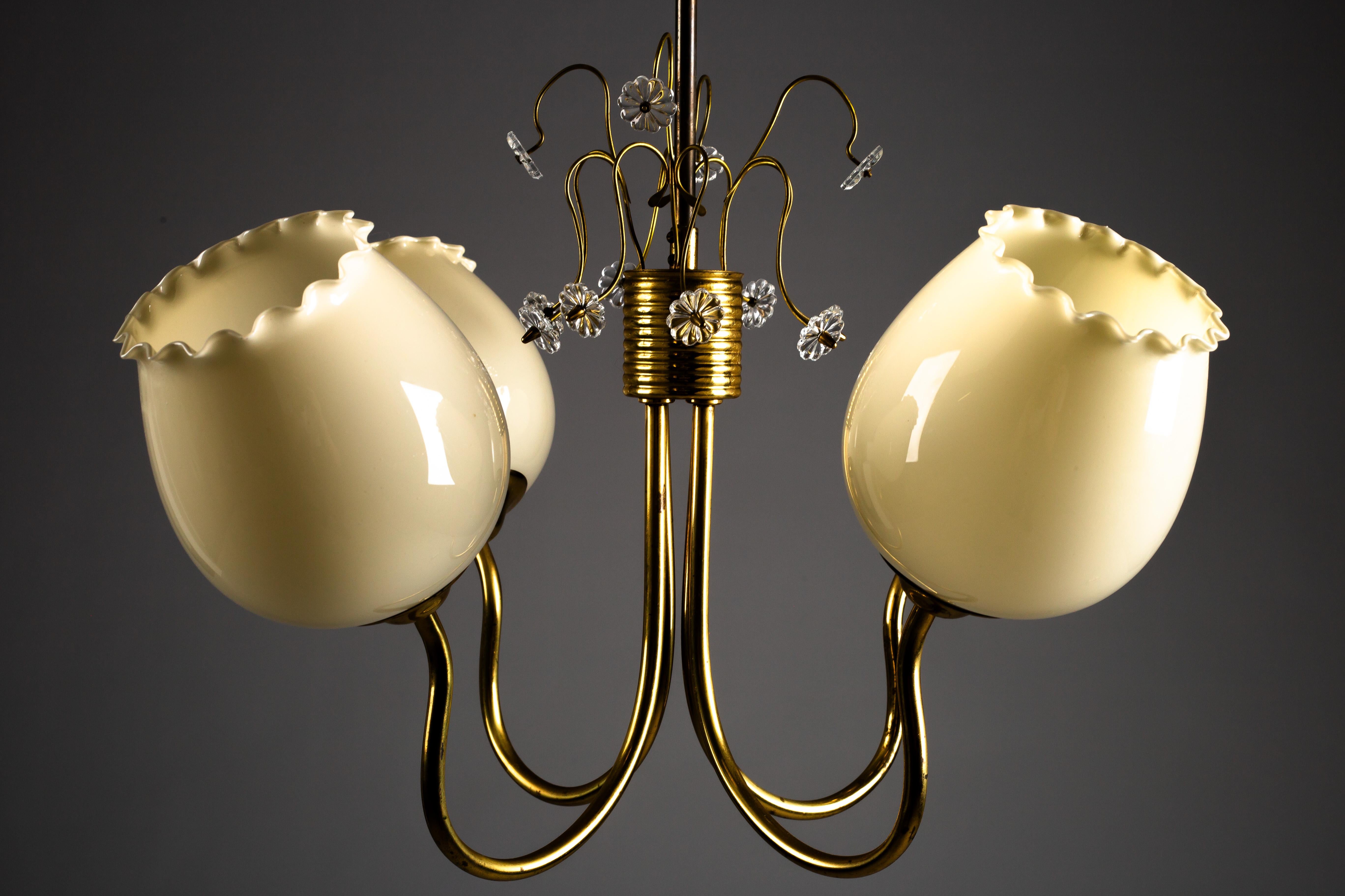 Finnish brass chandelier ER79 by Itsu, 1950s en venta 3