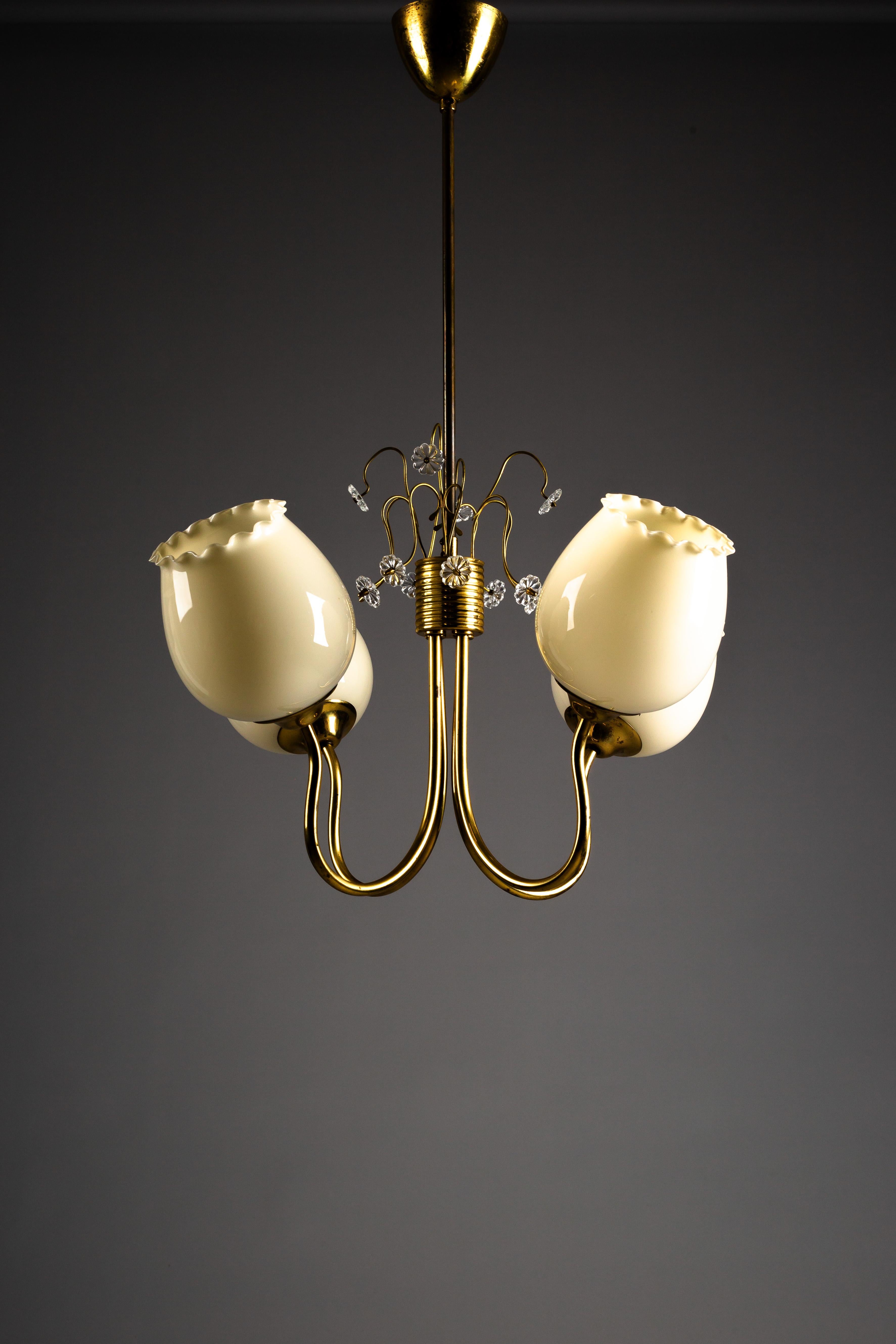 Finnish brass chandelier ER79 by Itsu, 1950s en venta 4