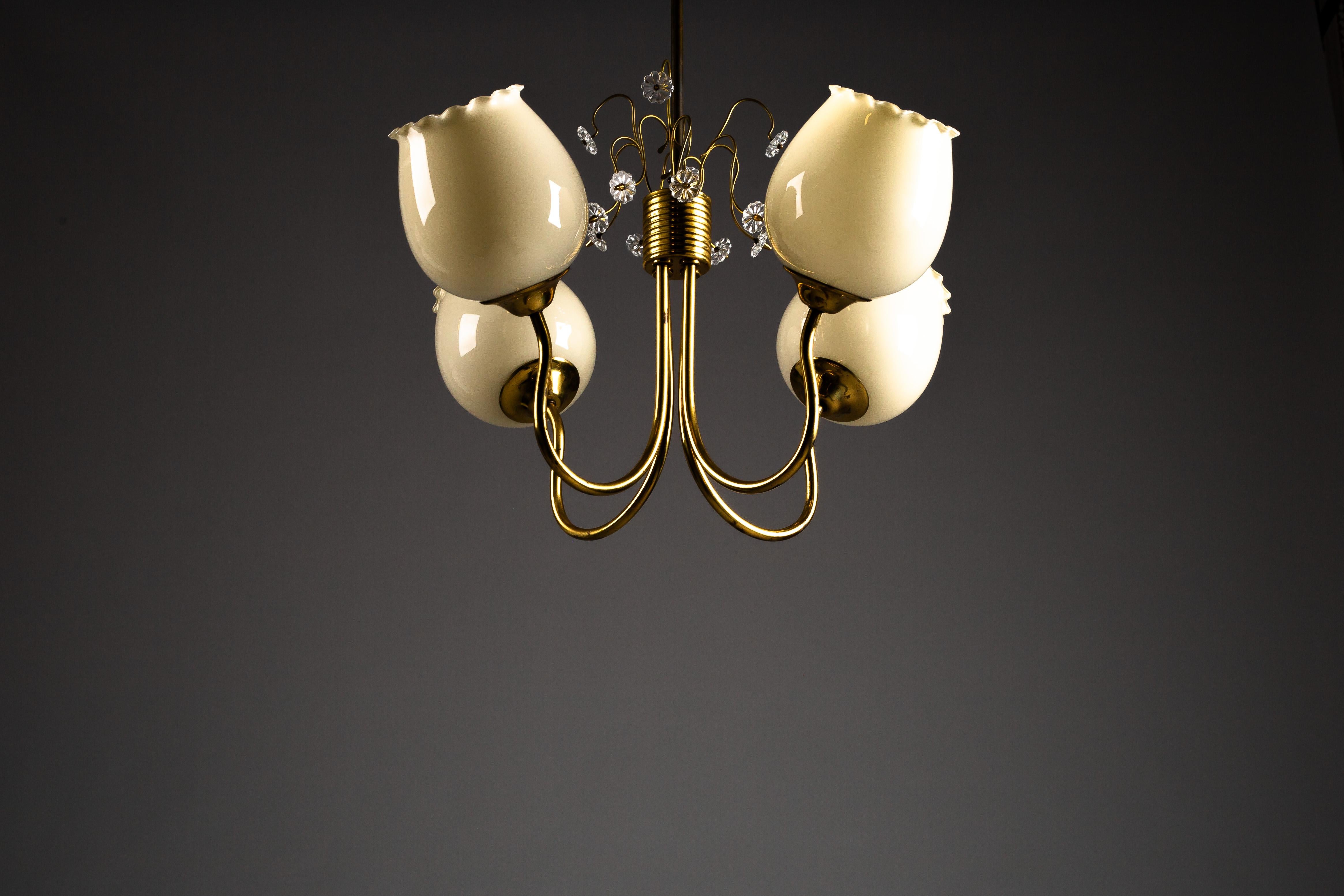 Finnish brass chandelier ER79 by Itsu, 1950s en venta 6