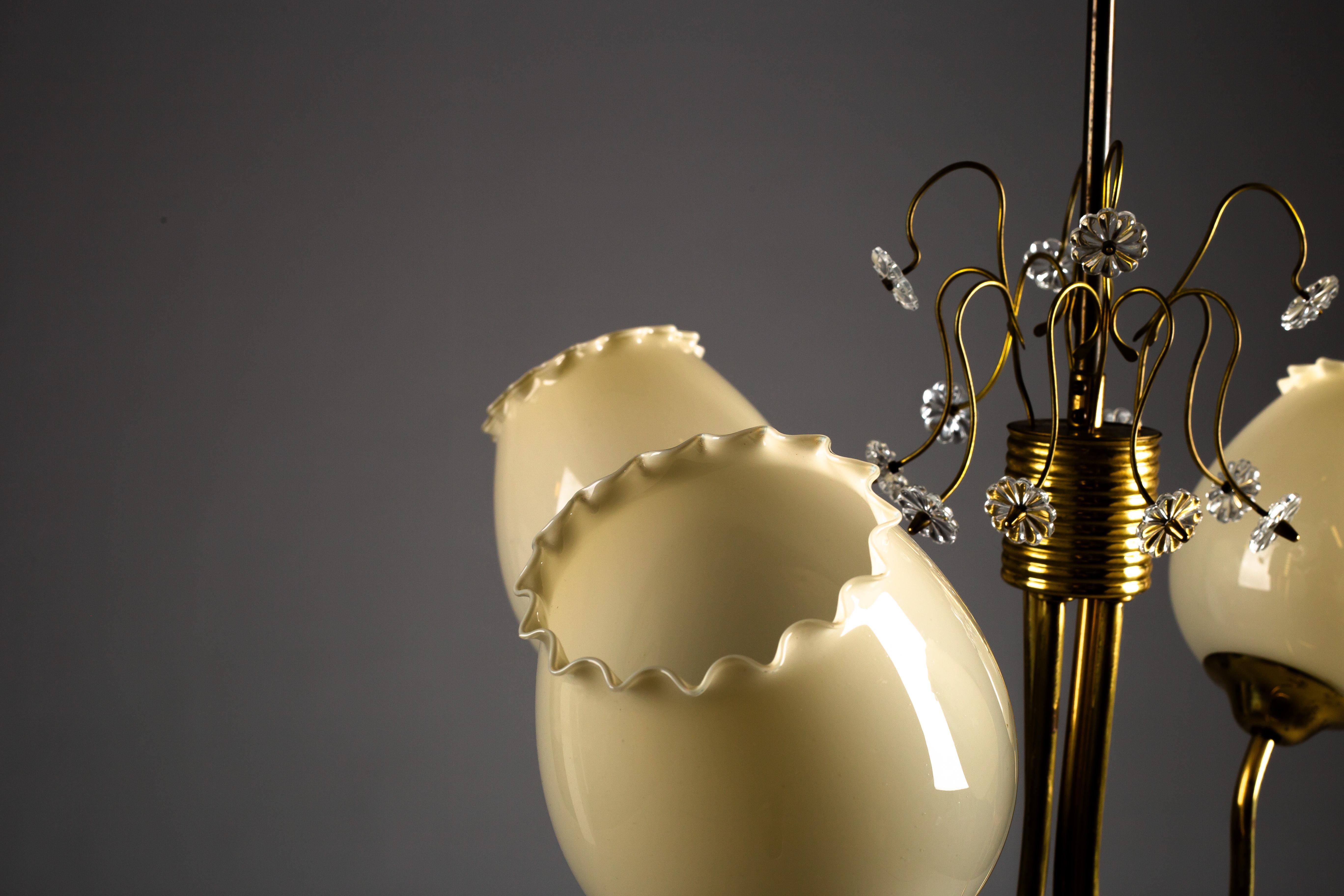 Finnish brass chandelier ER79 by Itsu, 1950s en venta 8