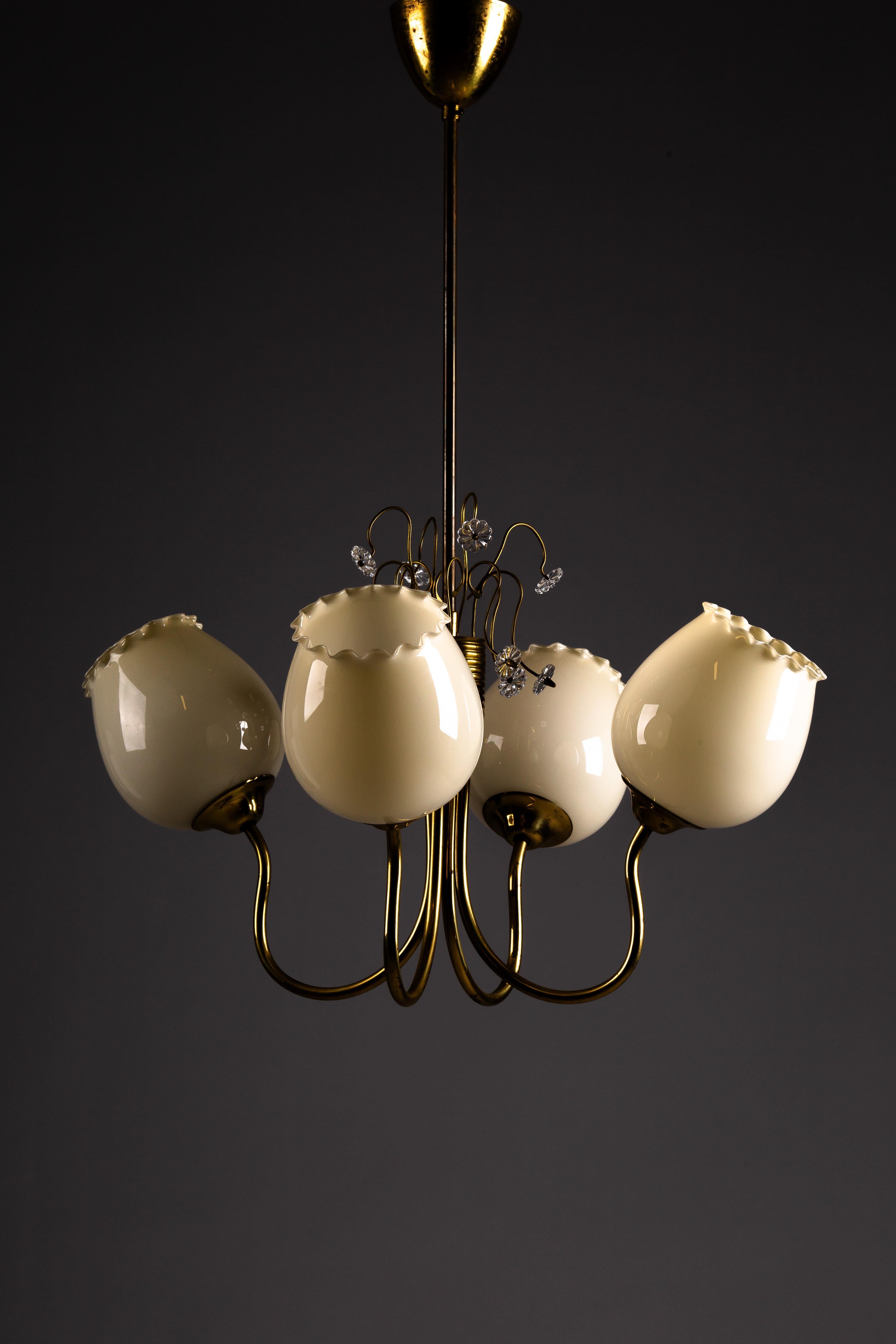 Finnish brass chandelier ER79 by Itsu, 1950s Finlandés en venta