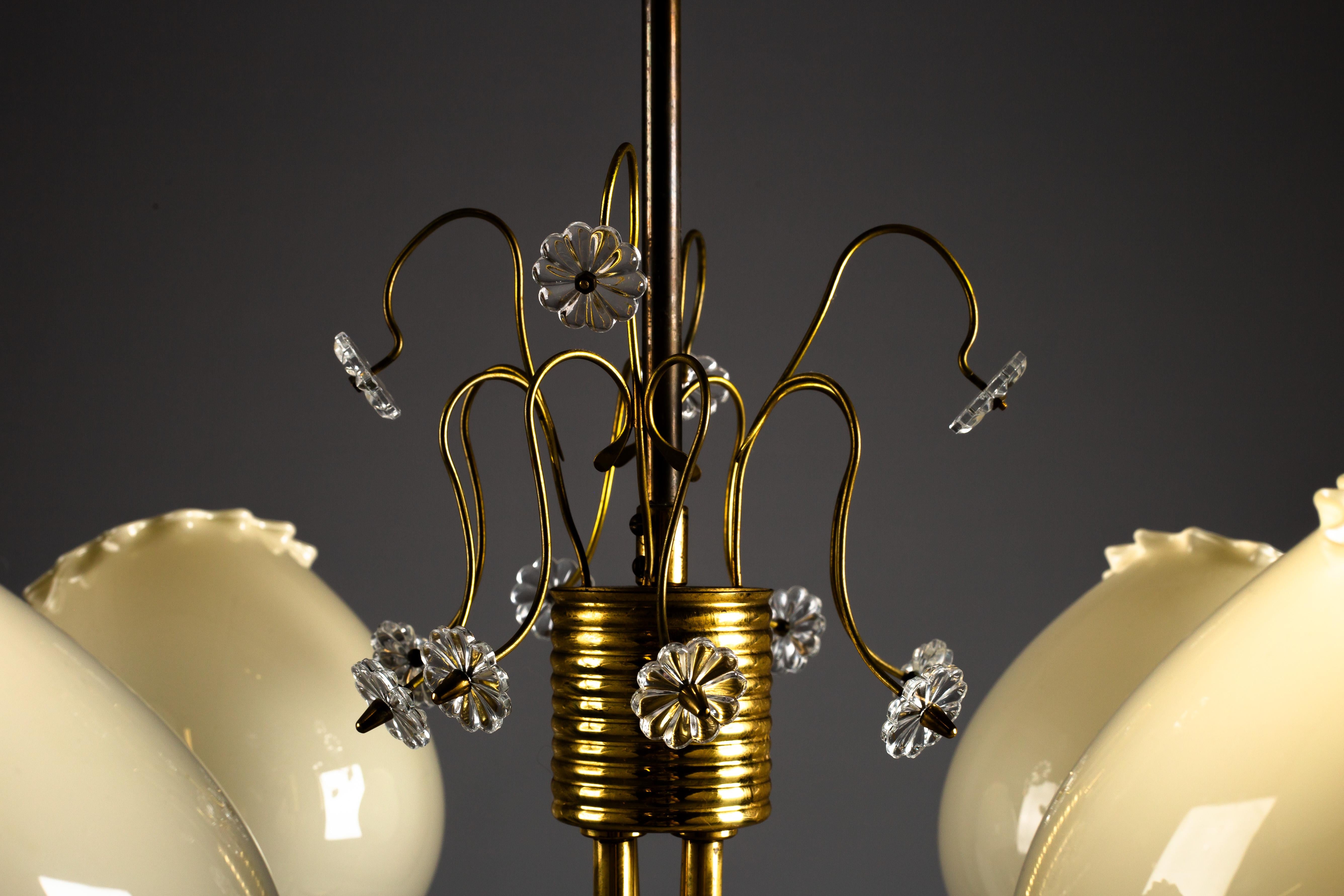 Finnish brass chandelier ER79 by Itsu, 1950s Latón en venta