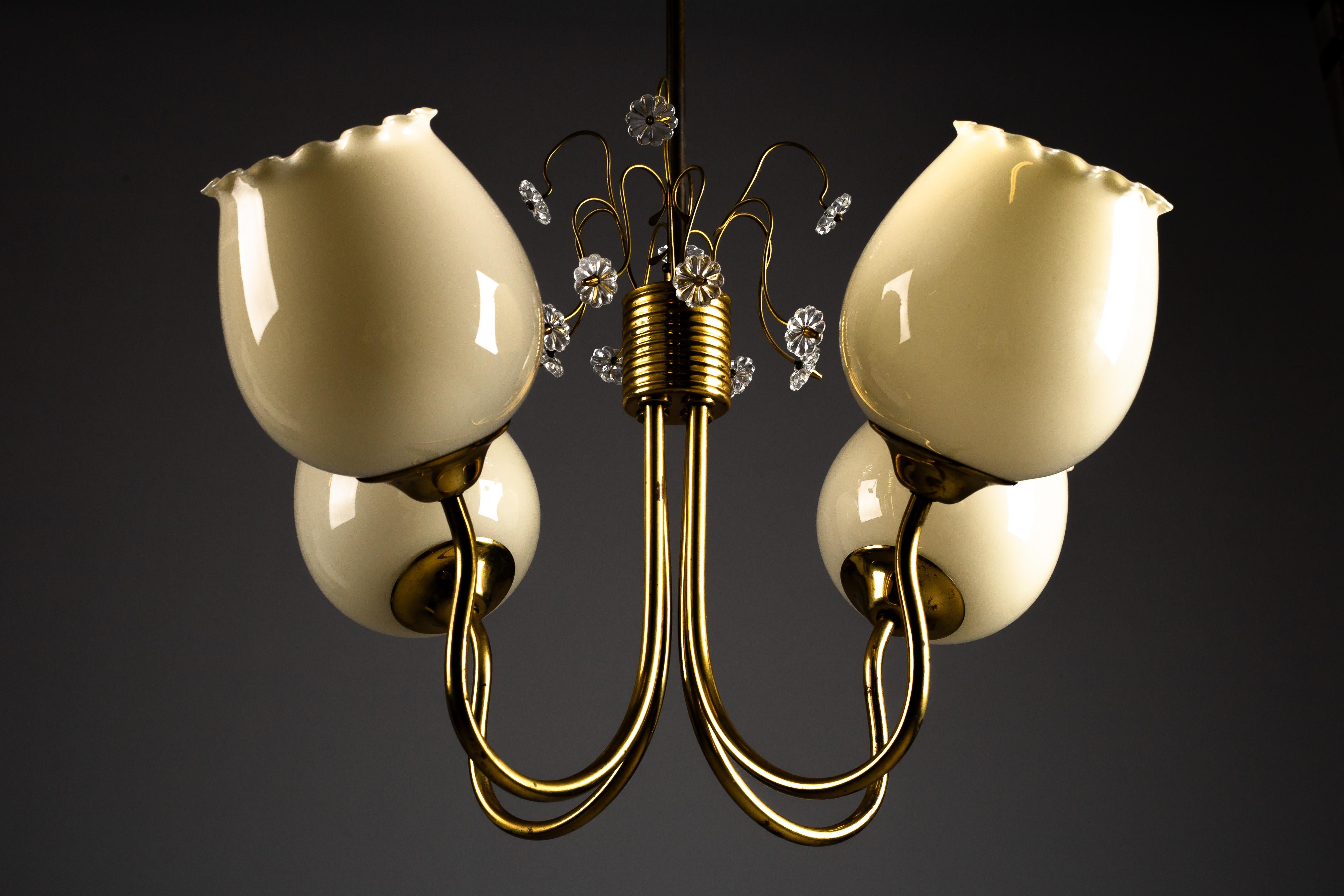 Finnish brass chandelier ER79 by Itsu, 1950s en venta 1