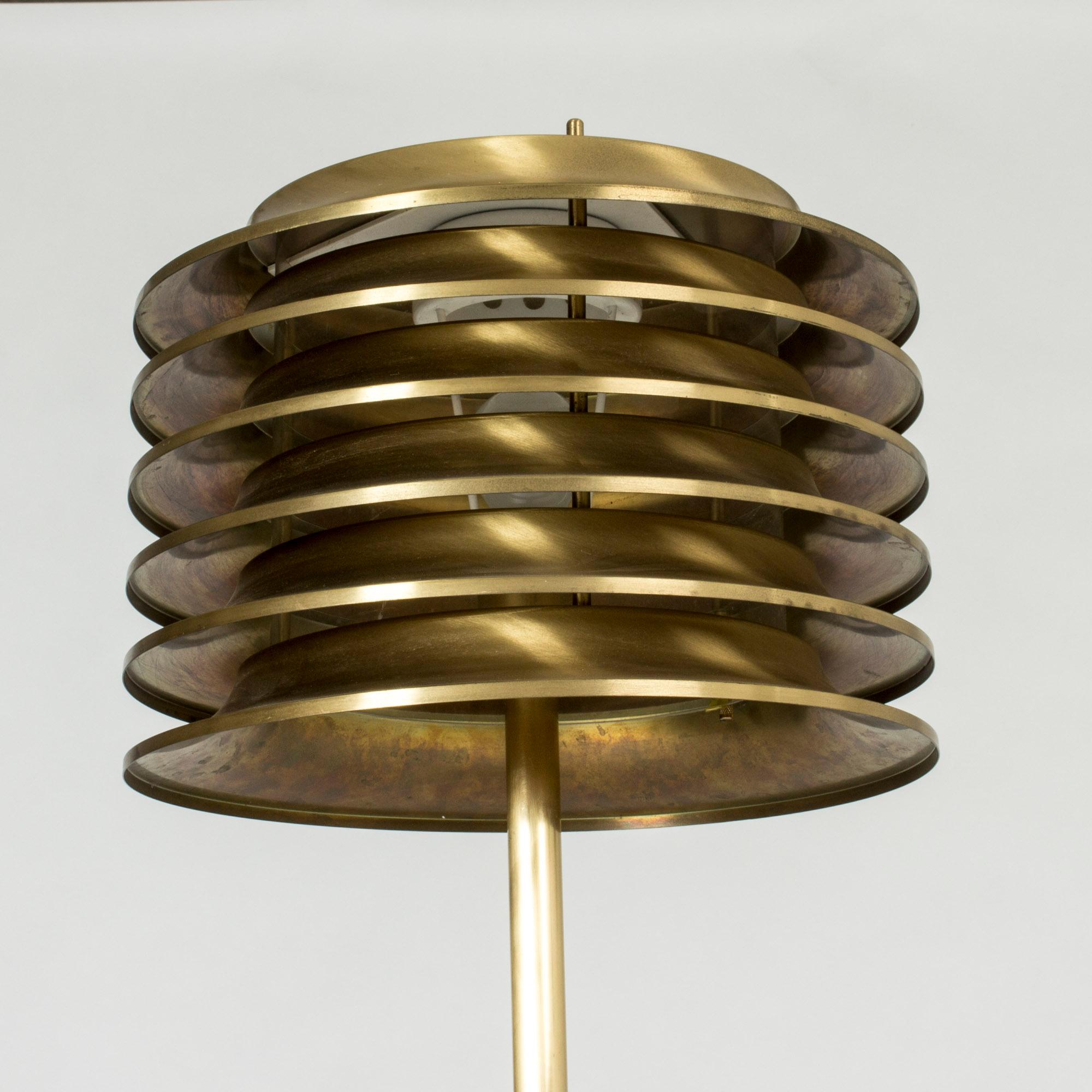 Late 20th Century Finnish Brass Floor Lamp by Kai Ruokonen for Orno, 1970s