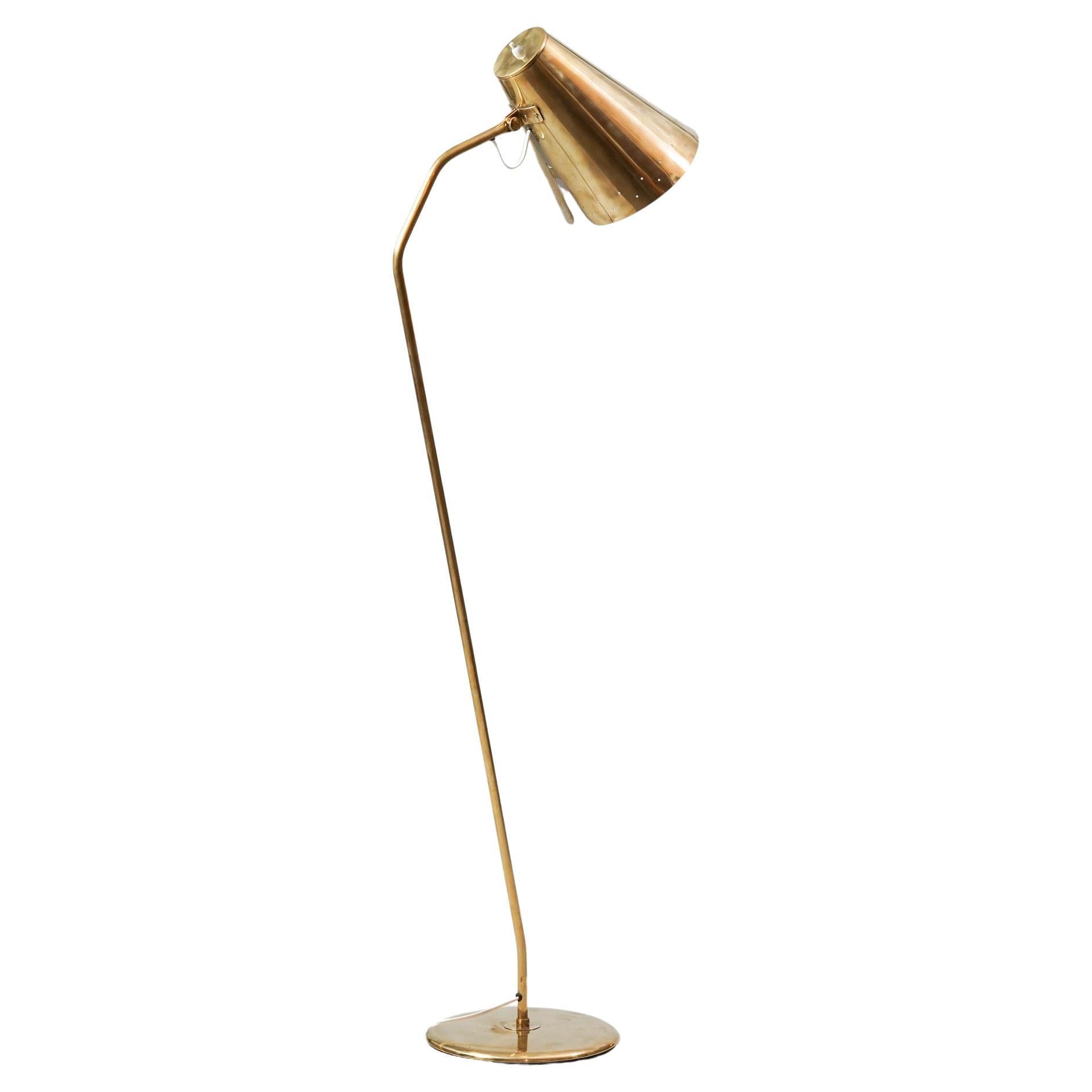 Finnish Brass Floor Lamp in Paavo Tynell style, 1950s  For Sale