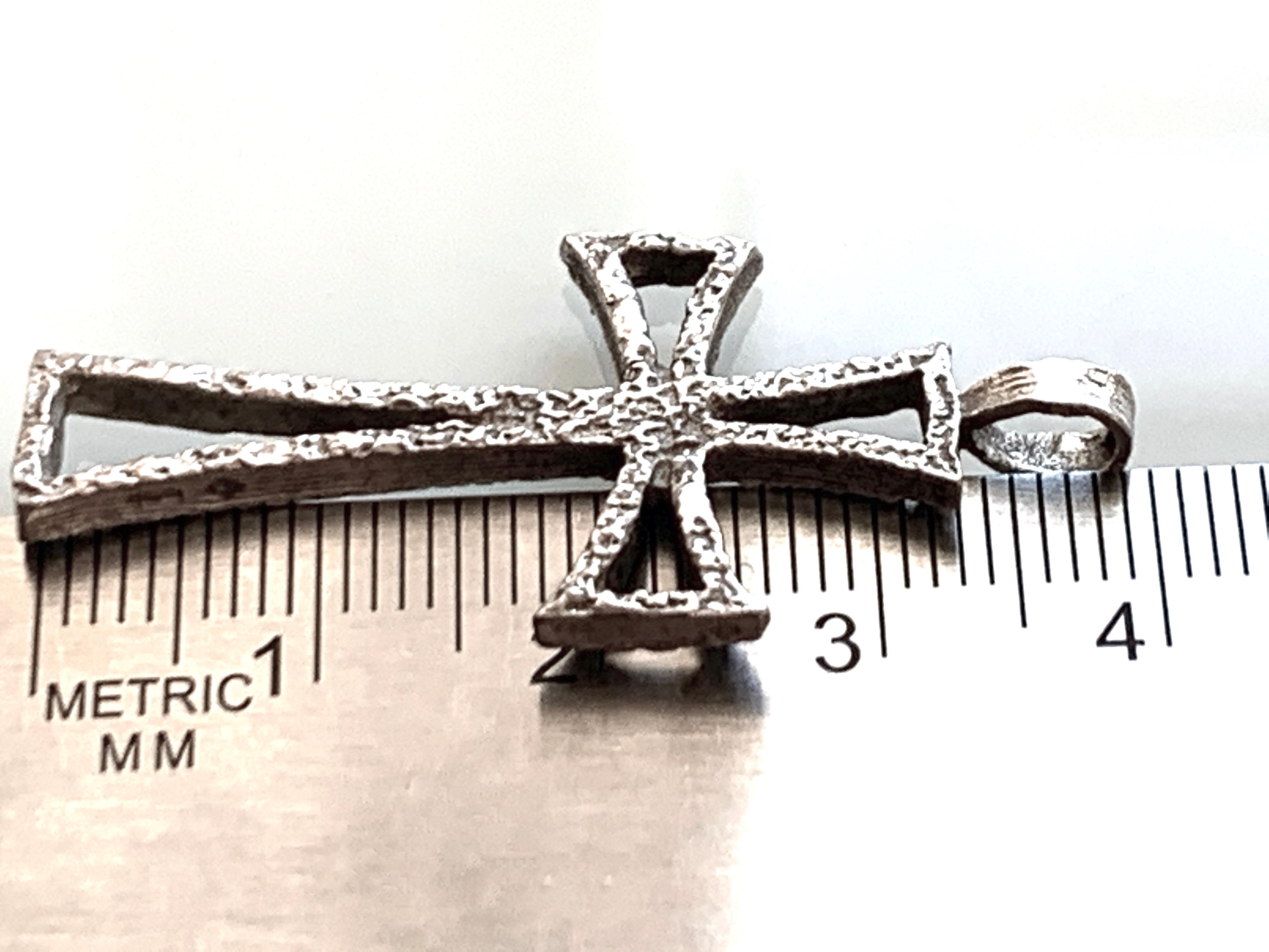 Women's or Men's Finnish Brutalist Silver Textured Cross