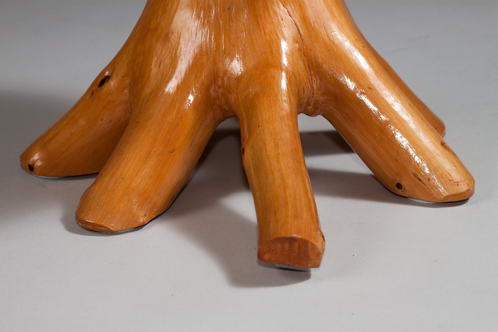 Mid-Century Modern Finnish c. 1960's children's solid pine branch stool For Sale