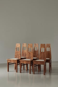 Sedie da pranzo finlandesi in stile Jugend in legno di betulla e Whiting