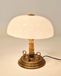 Finnish Design Art Deco Table Lamp with Opaline Glass, 1920s