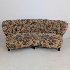 Finnish Design Curved Sofa Attributed to C. J. Boman, Circa 1940s