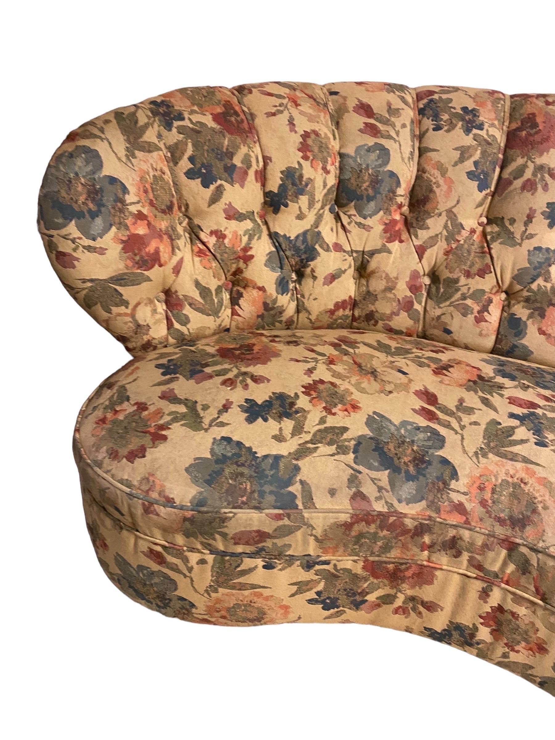 Mid-20th Century Finnish Design Curved Sofa Attributed to Paul Boman, Circa 1940s For Sale