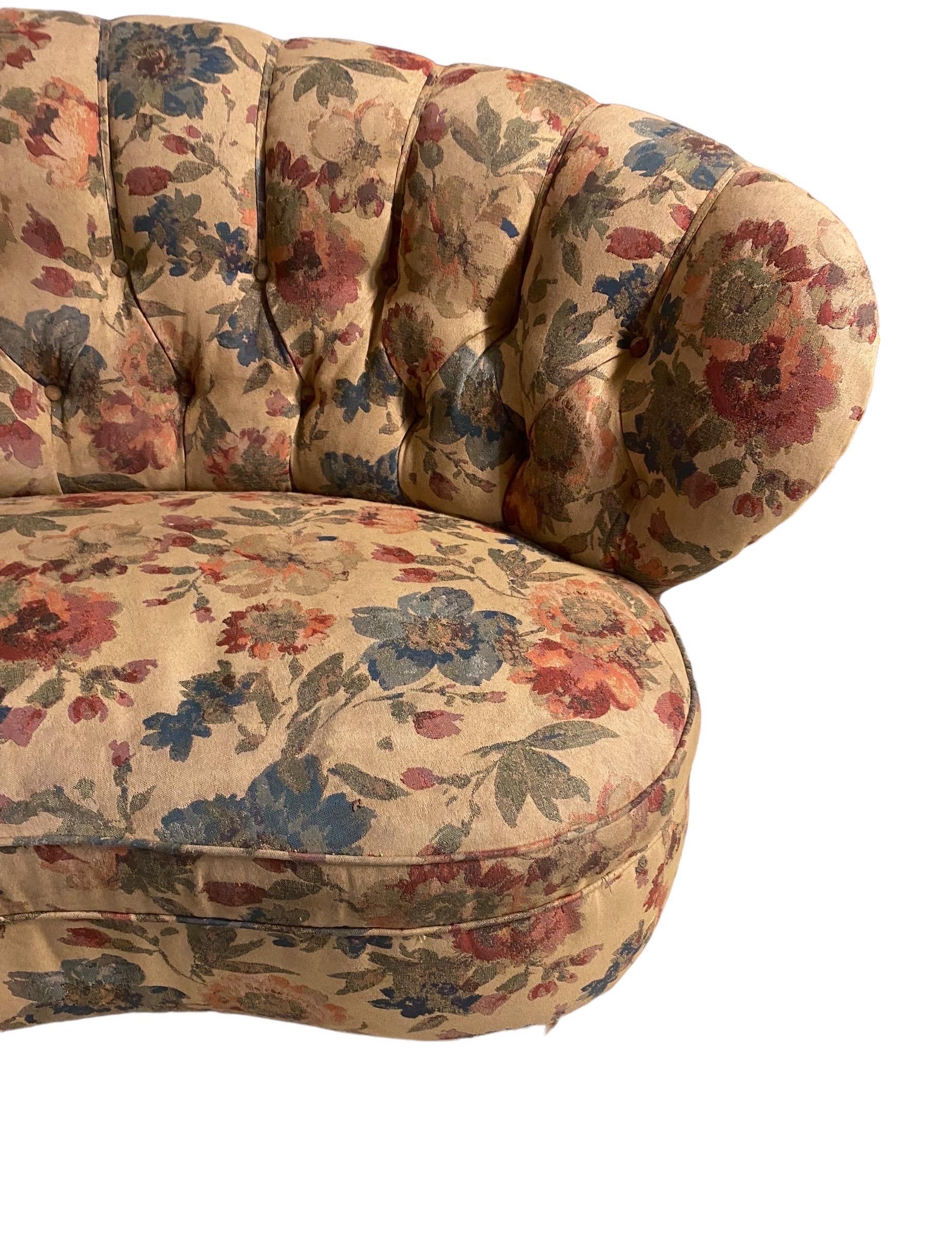 Finnish Design Curved Sofa Attributed to Paul Boman, Circa 1940s For Sale 1