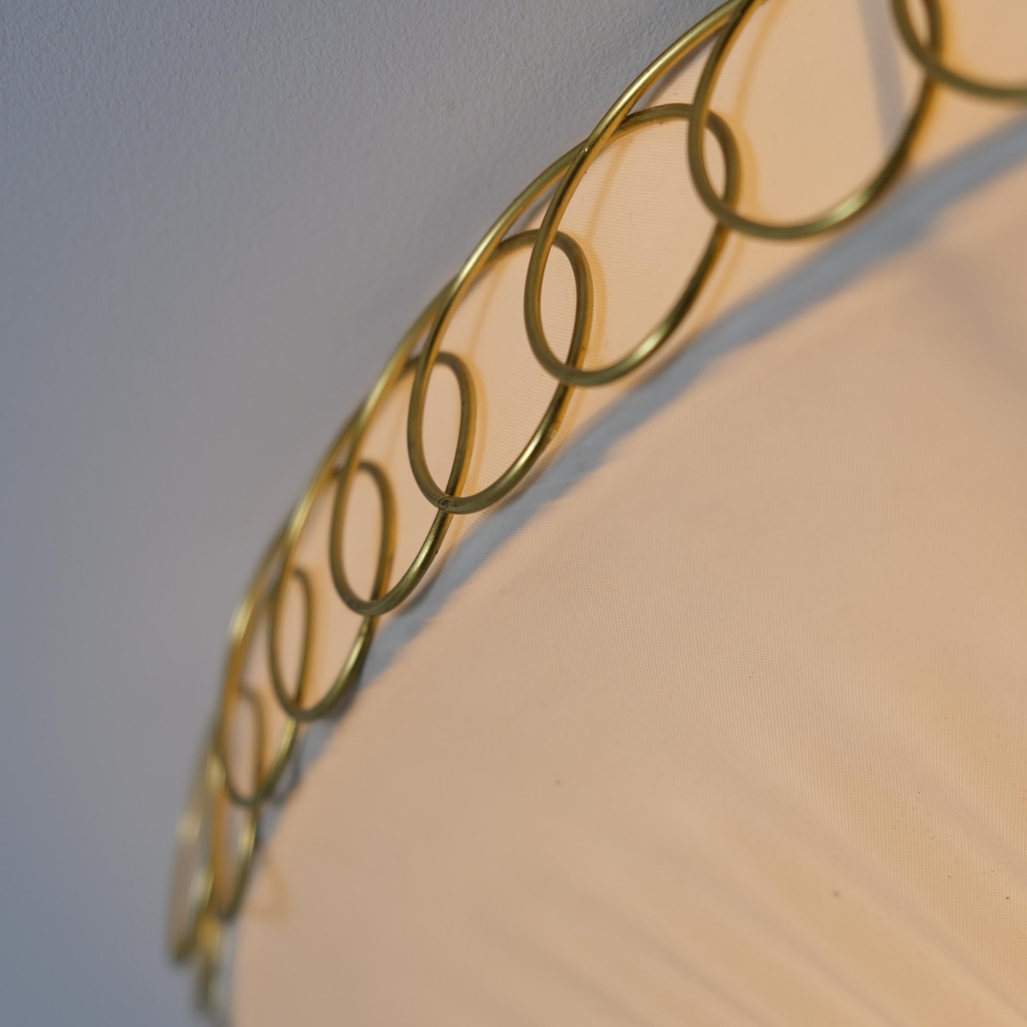Metallo Lampada da incasso di design finlandese modello 1241 in ottone e tessuto sintetico, Valinte 1950 in vendita
