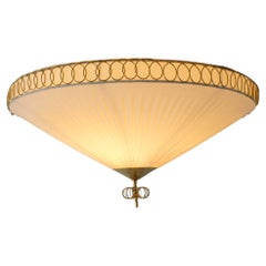 Lampada da incasso di design finlandese modello 1241 in ottone e tessuto sintetico, Valinte 1950