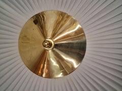 Finnish Design Flush Mount Model 1241 in Brass & Synthetic Textile, Valinte 1950