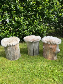 Finnish design old wood stools.