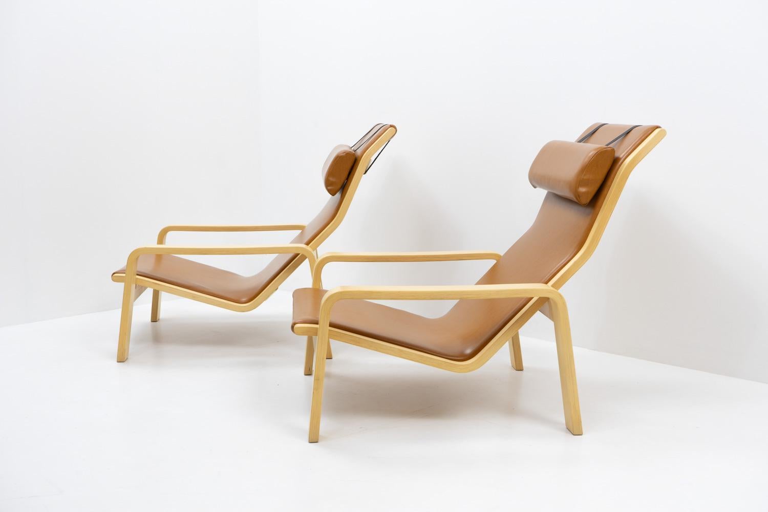 Pulkka-Loungesessel im finnischen Design von Ilmari Laippainen für Asko, 1960er Jahre, Set im Zustand „Gut“ im Angebot in Renens, CH
