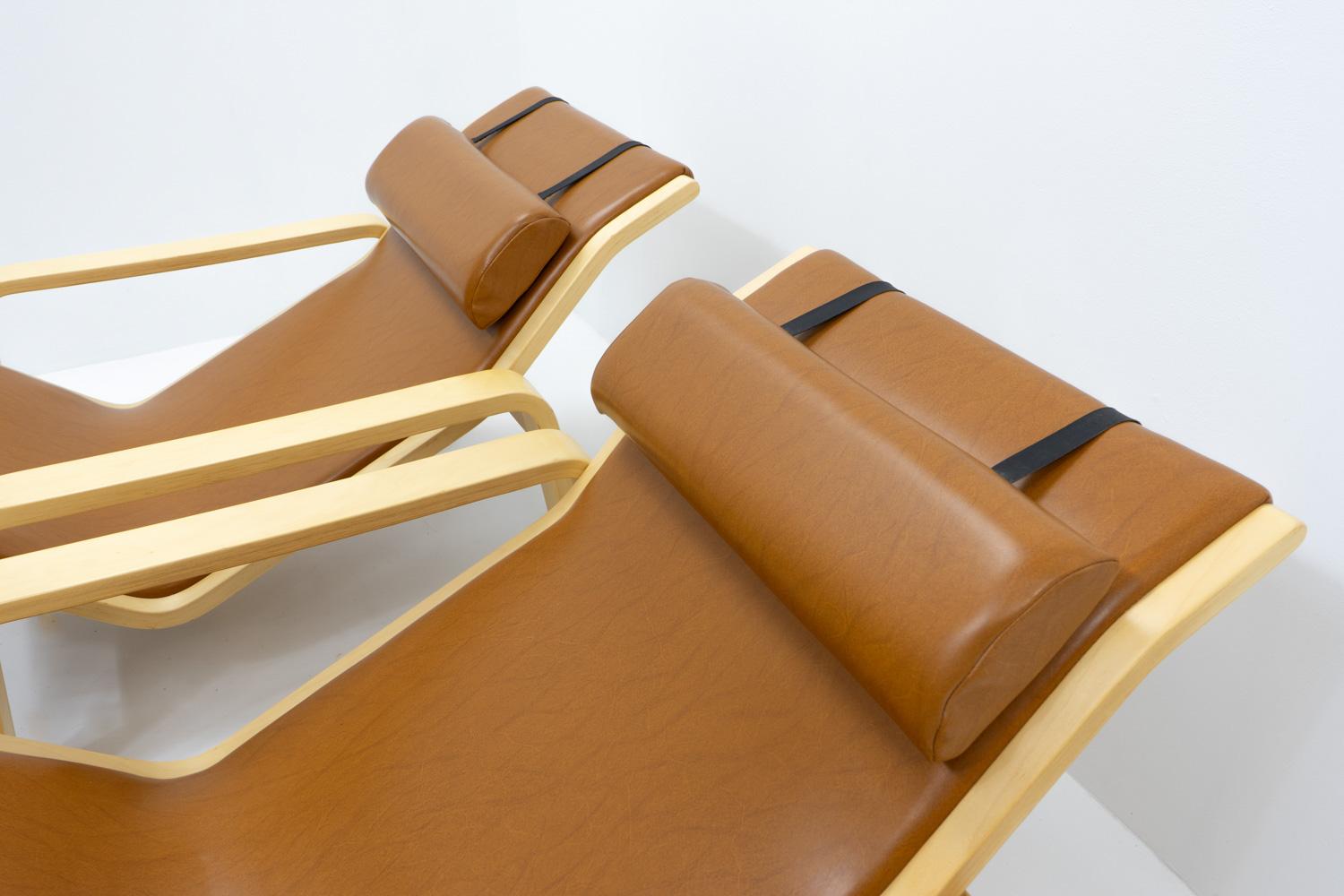 Pulkka-Loungesessel im finnischen Design von Ilmari Laippainen für Asko, 1960er Jahre, Set (Buchenholz) im Angebot