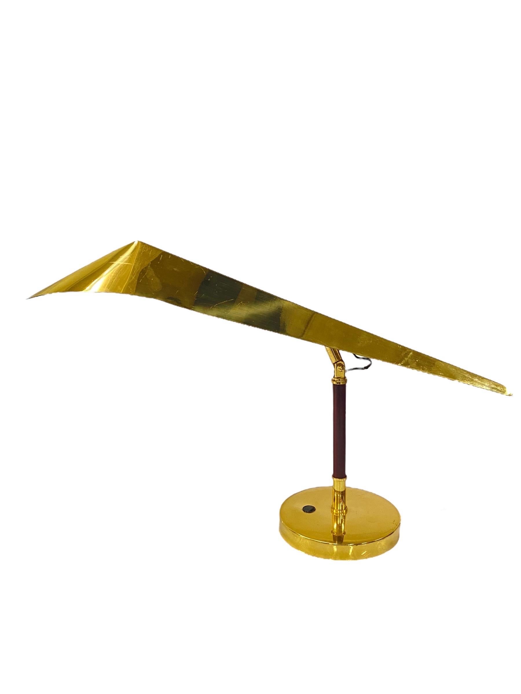 KT-Valaistus Design Table Lamp in Teak & Brass, Kone Tukku Oy Finland