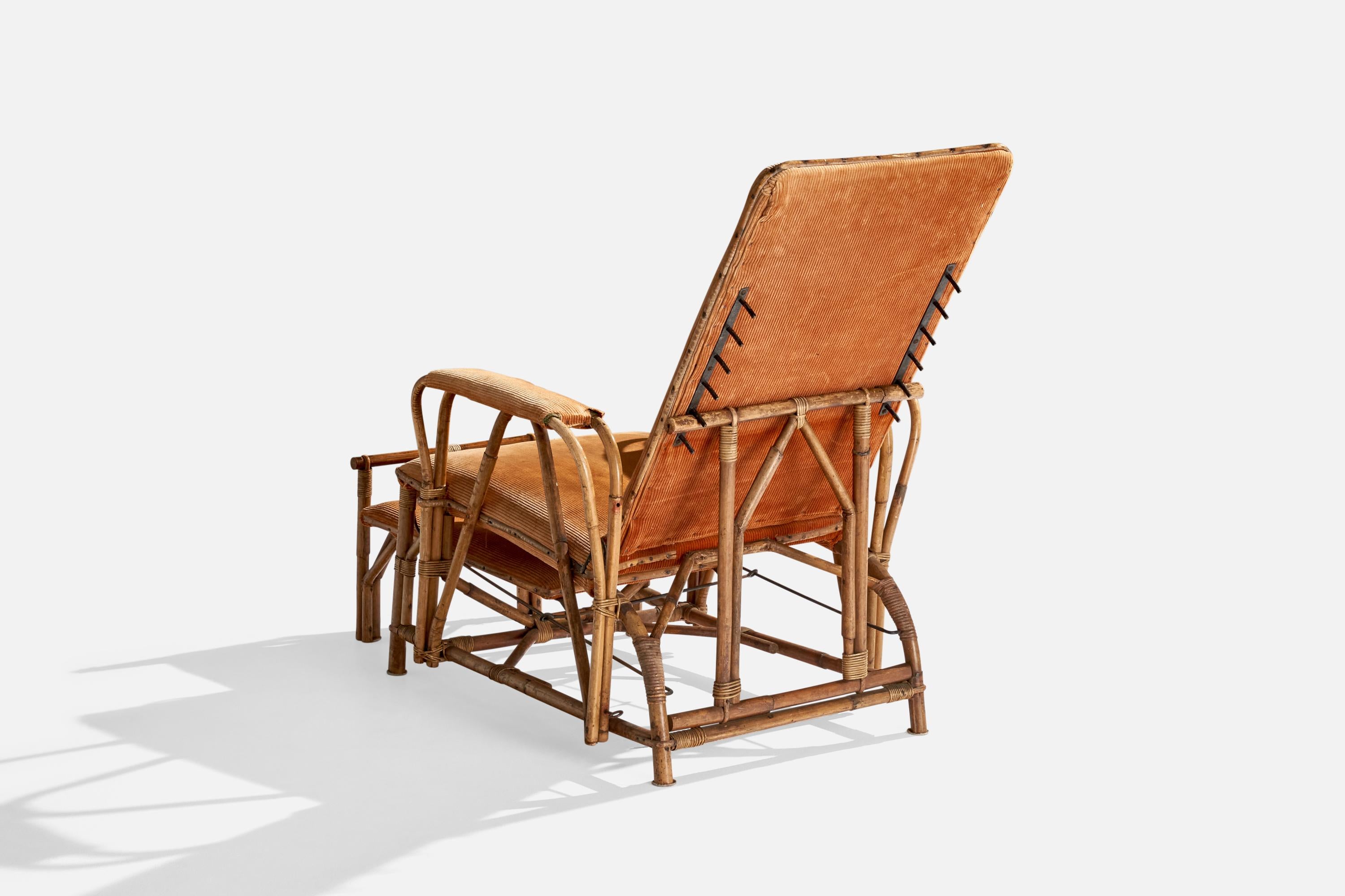 Designer finlandese, Chaise Longue, Bambù, Rattan, Tessuto, Finlandia, anni '30 in vendita 4