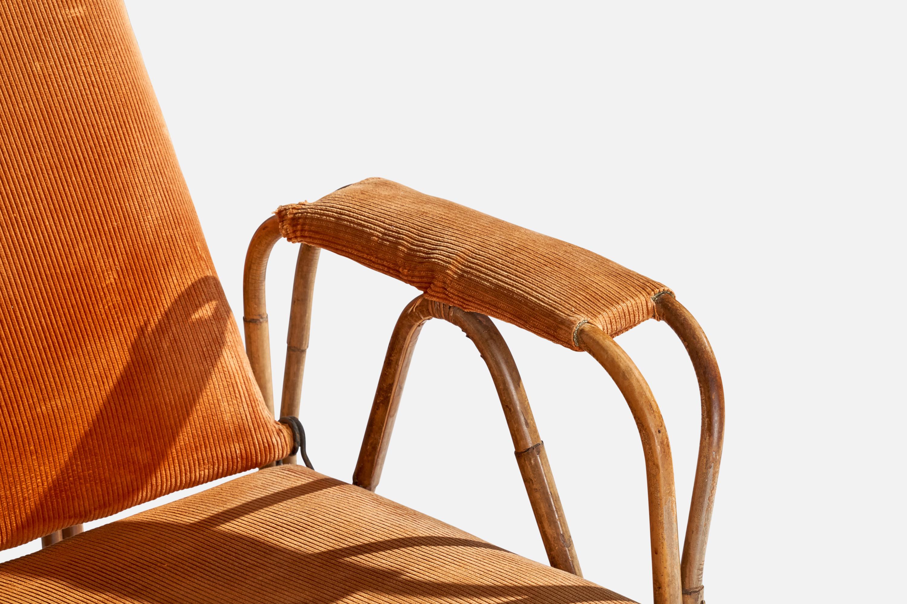 Designer finlandese, Chaise Longue, Bambù, Rattan, Tessuto, Finlandia, anni '30 in vendita 9