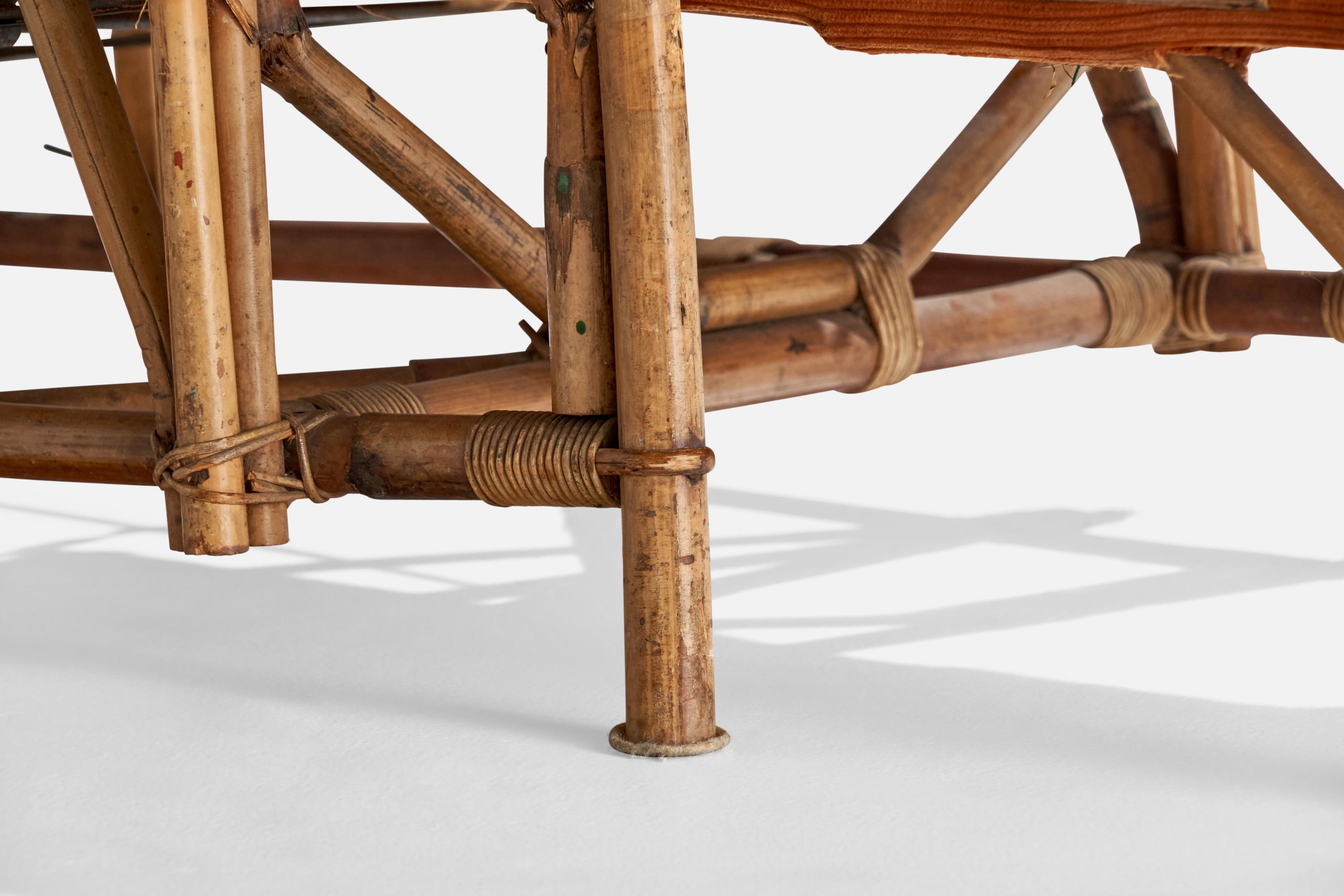 Designer finlandese, Chaise Longue, Bambù, Rattan, Tessuto, Finlandia, anni '30 in vendita 1