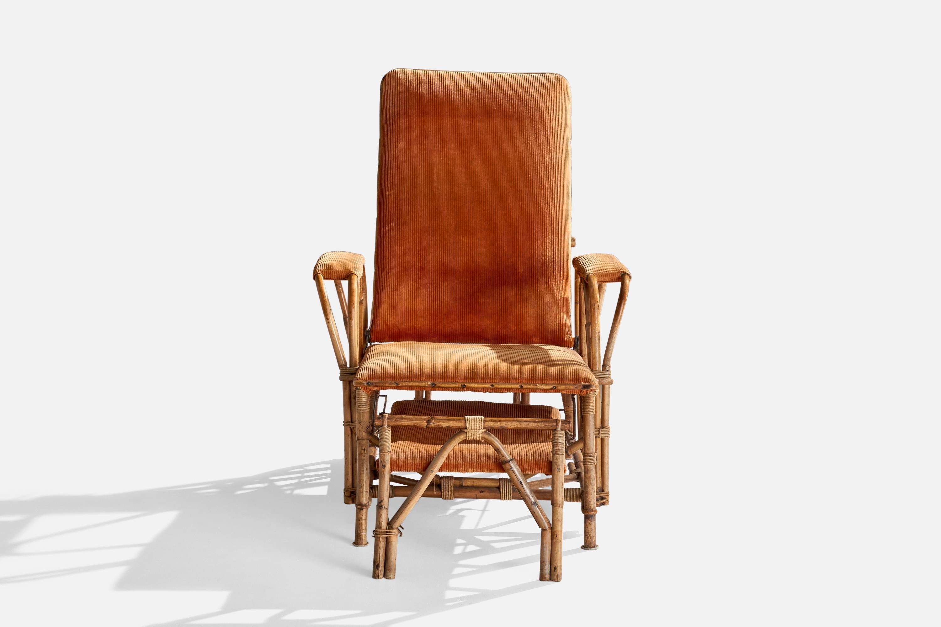 Designer finlandese, Chaise Longue, Bambù, Rattan, Tessuto, Finlandia, anni '30 in vendita 2