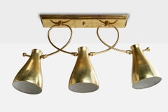Finnish Designer, Chandelier, Brass, Finland, 1950s