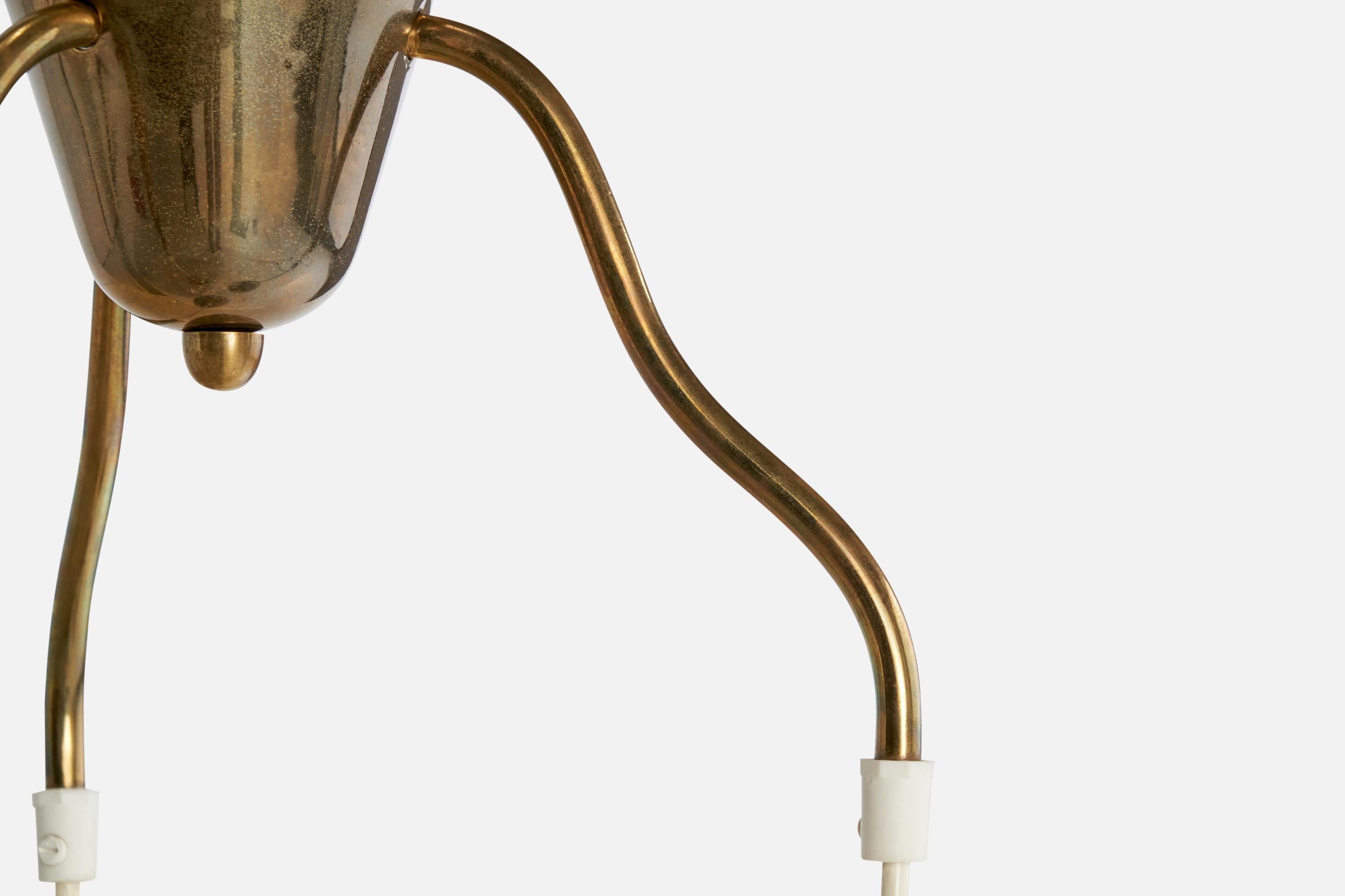 Designer finlandese, Lampadario, Ottone, Finlandia, anni '50 in vendita 3
