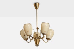 Diseñador finlandés, araña, latón, cristal, Finlandia, años 40