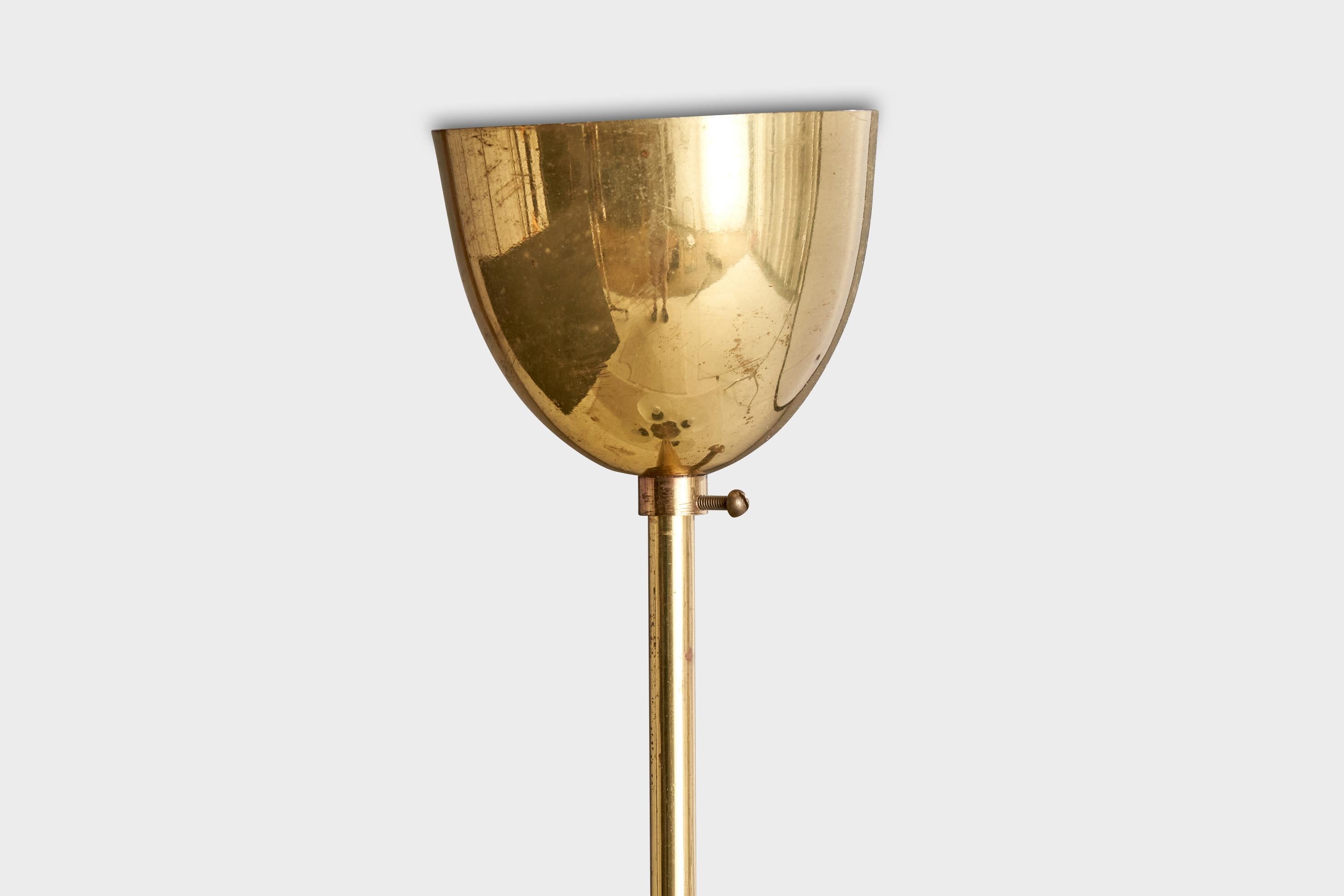 Designer finlandese, lampadario, ottone, vetro, Finlandia, anni '40 in vendita 2