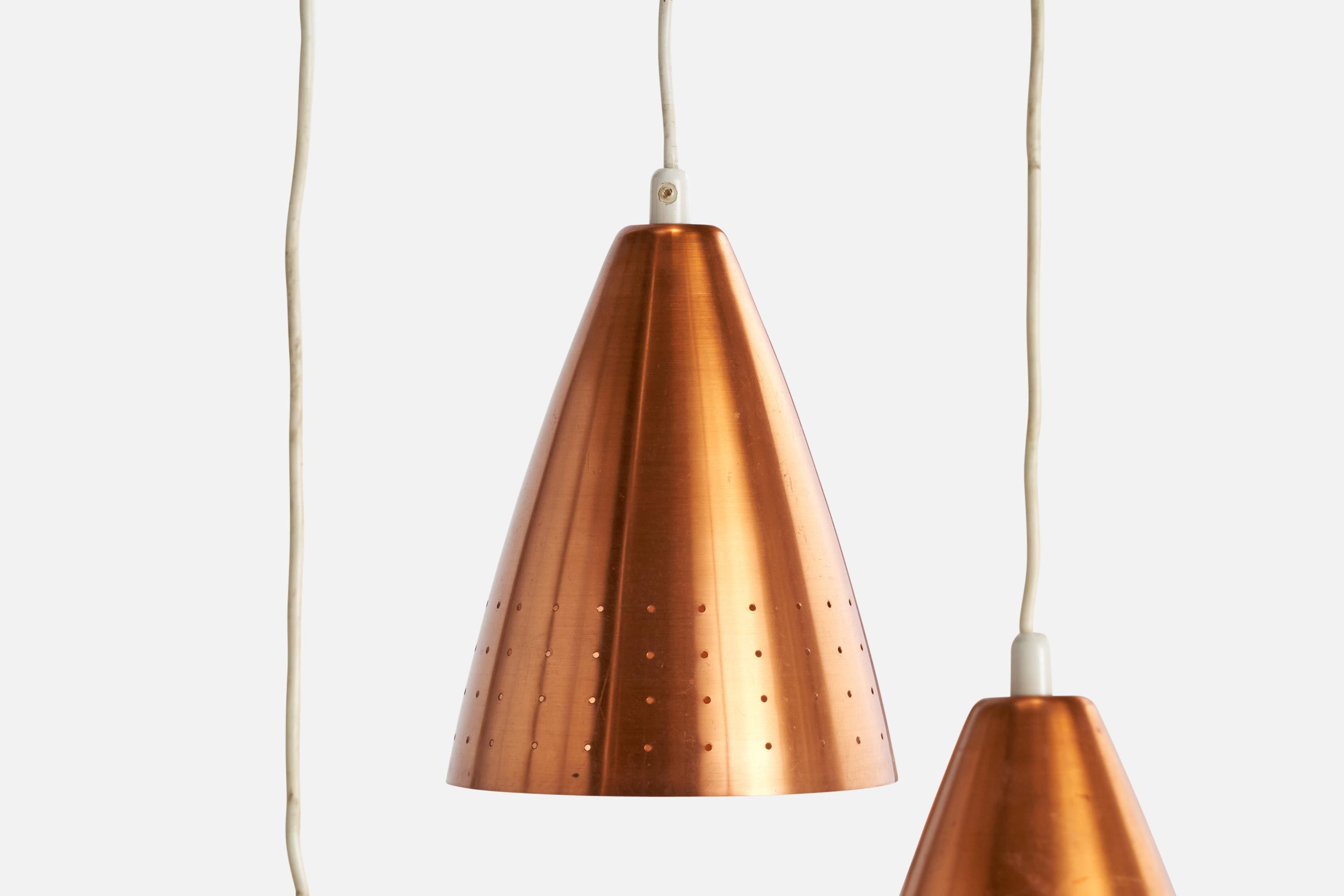 Finlandese Designer finlandese, lampadario, rame, Finlandia, anni '50 in vendita