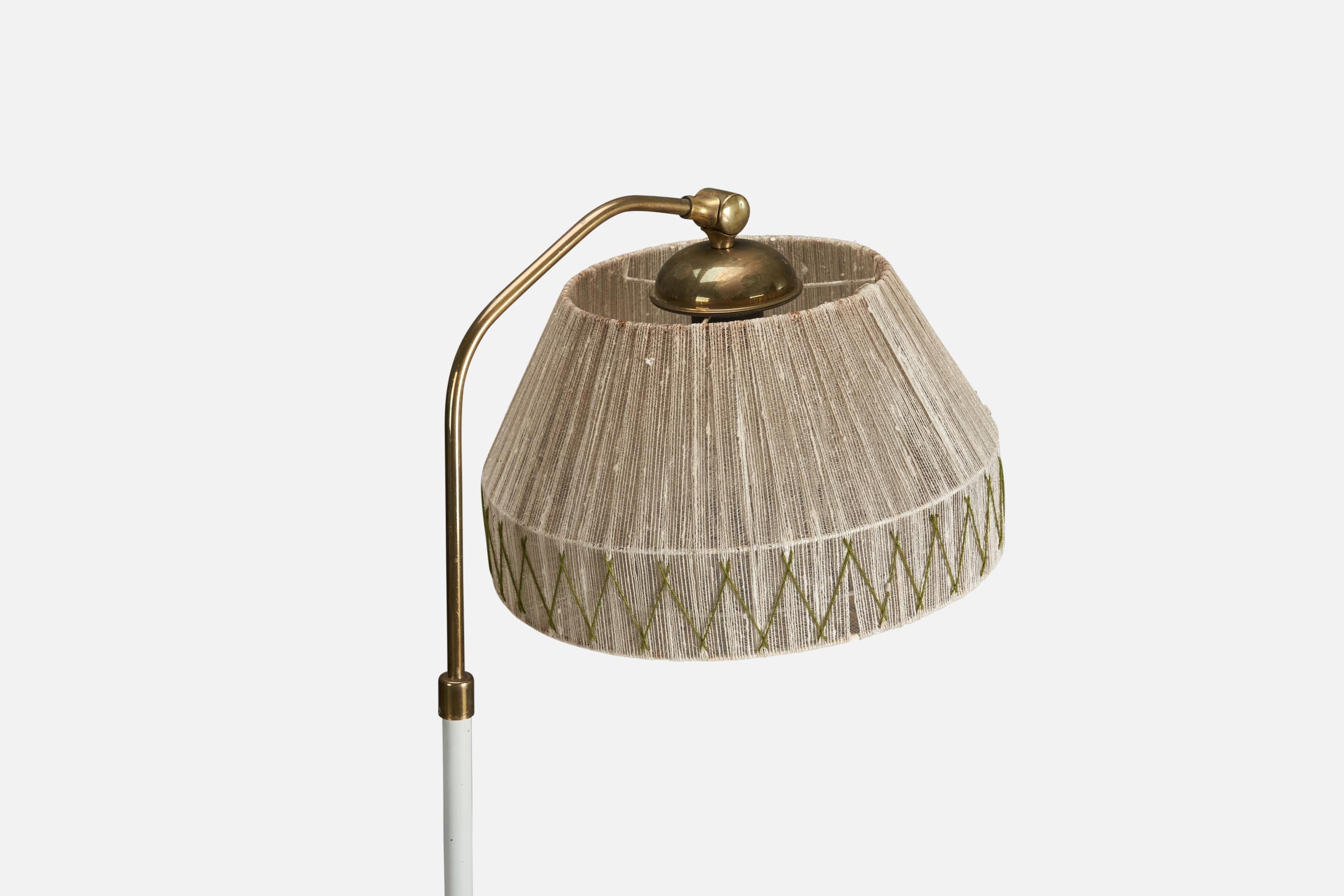 Mid-20th Century Finnish Designer, Floor Lamp, Brass, Metal, String, Finland, 1950s For Sale