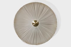 Finnischer Designer, Einbaubeleuchtung, Messing, Stoff, Finnland, 1950er Jahre