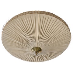 Finnischer Designer, Einbaubeleuchtung, Messing, Stoff, Finnland, 1950er Jahre
