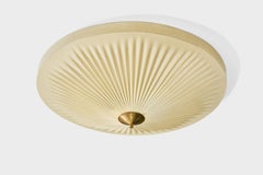 Finnischer Designer, Flush Mount, Stoff, Messing, Finnland, 1940er Jahre