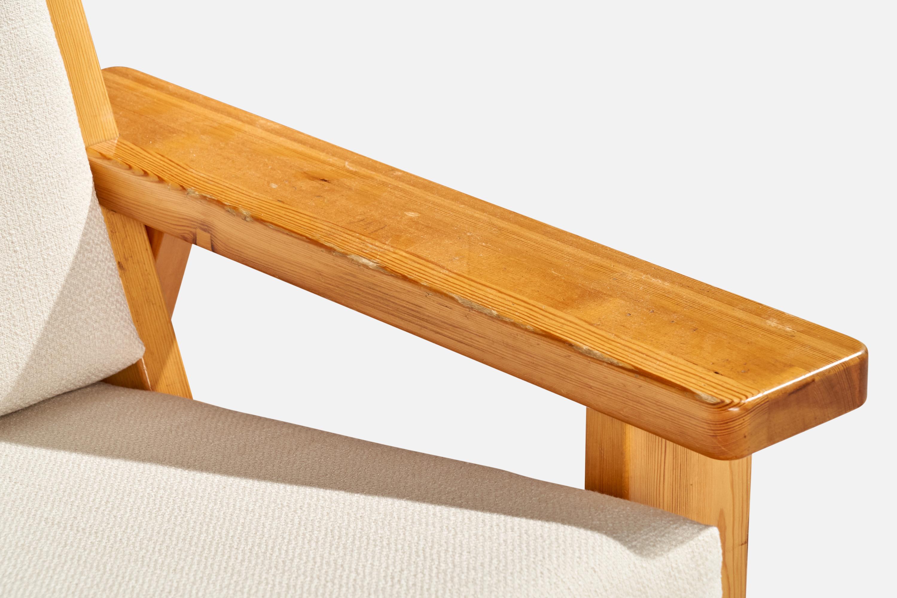Designer finlandais, fauteuils de salon, pin, tissu, Finlande, 1970 en vente 7