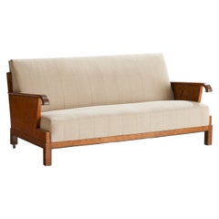 Finnish Designer, Sofa, Birch, Fabric, Metal, Finland, 1930s