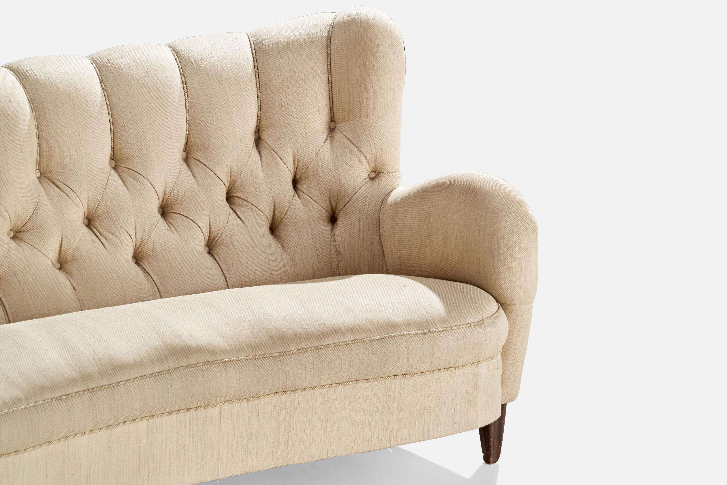 Finnish Designer, Sofa, Fabric, Wood, Finland, 1940s For Sale 2