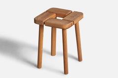 Finnish Designer, Stool, Pine, Finland, 1960s