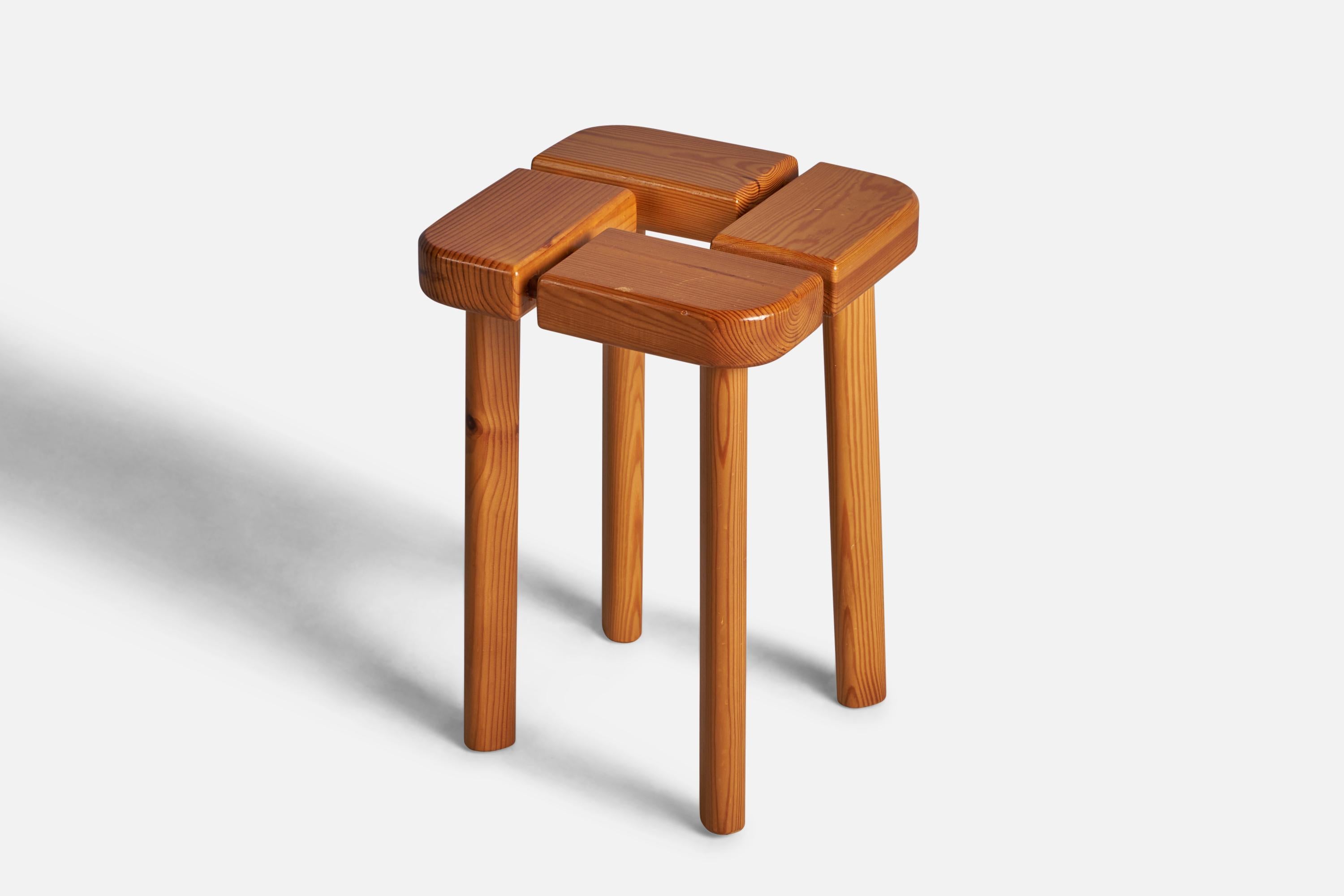 A pine stool designed and produced in Finland, c. 1960s.
