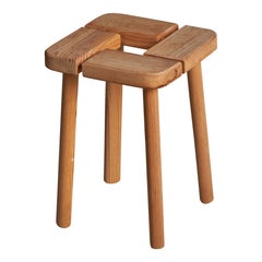Finnish Designer, Stool, Pine, Finland, 1960s