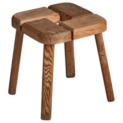 Finnish Designer, Stool, Pine, Finland, 1960s