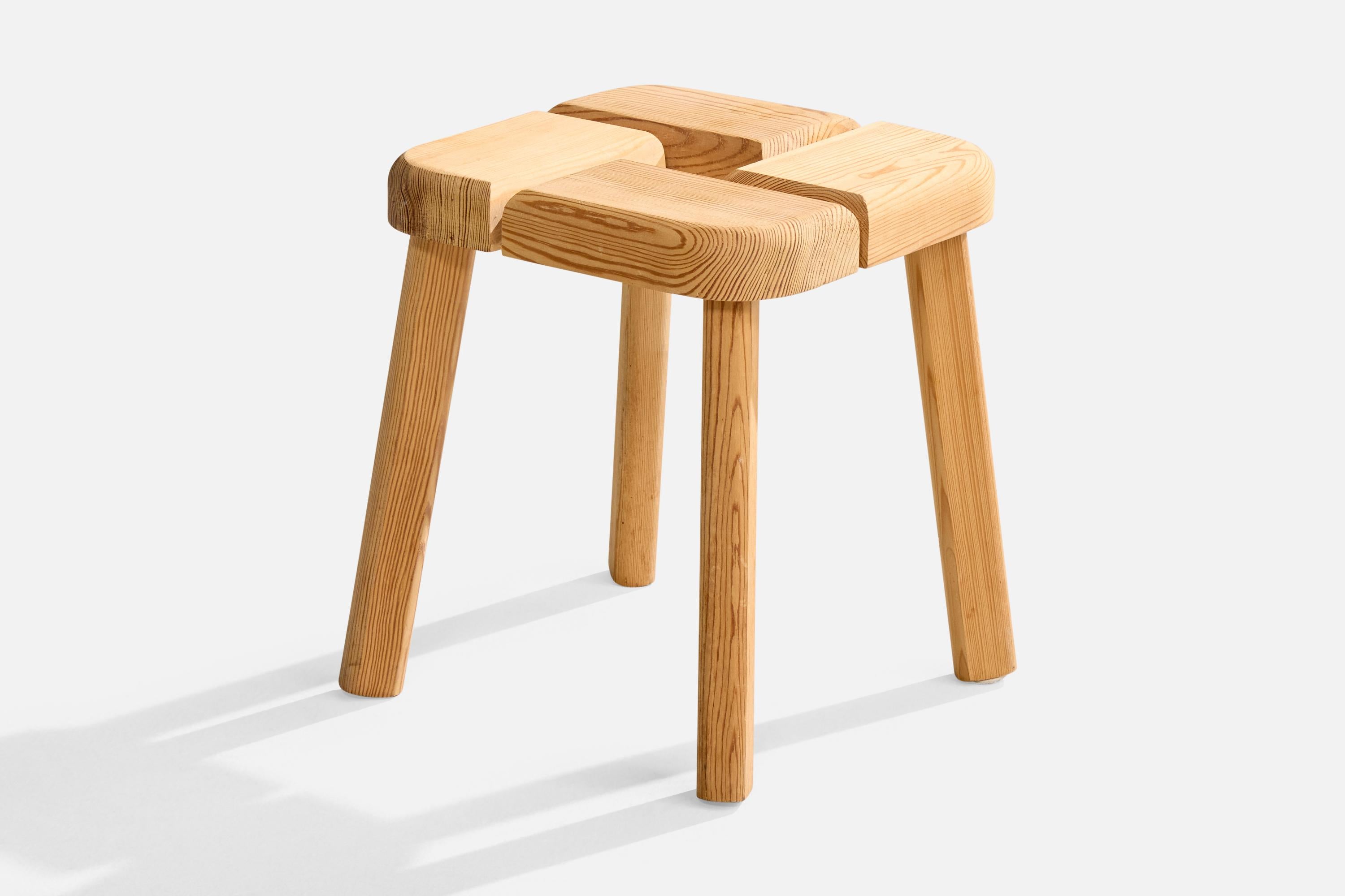 A pine stool designed and produced in Finland, c. 1970s.

Overall Dimensions (inches): 13.75
