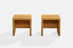 Finnish Designer, Stools, Pine, Finland, 1970s