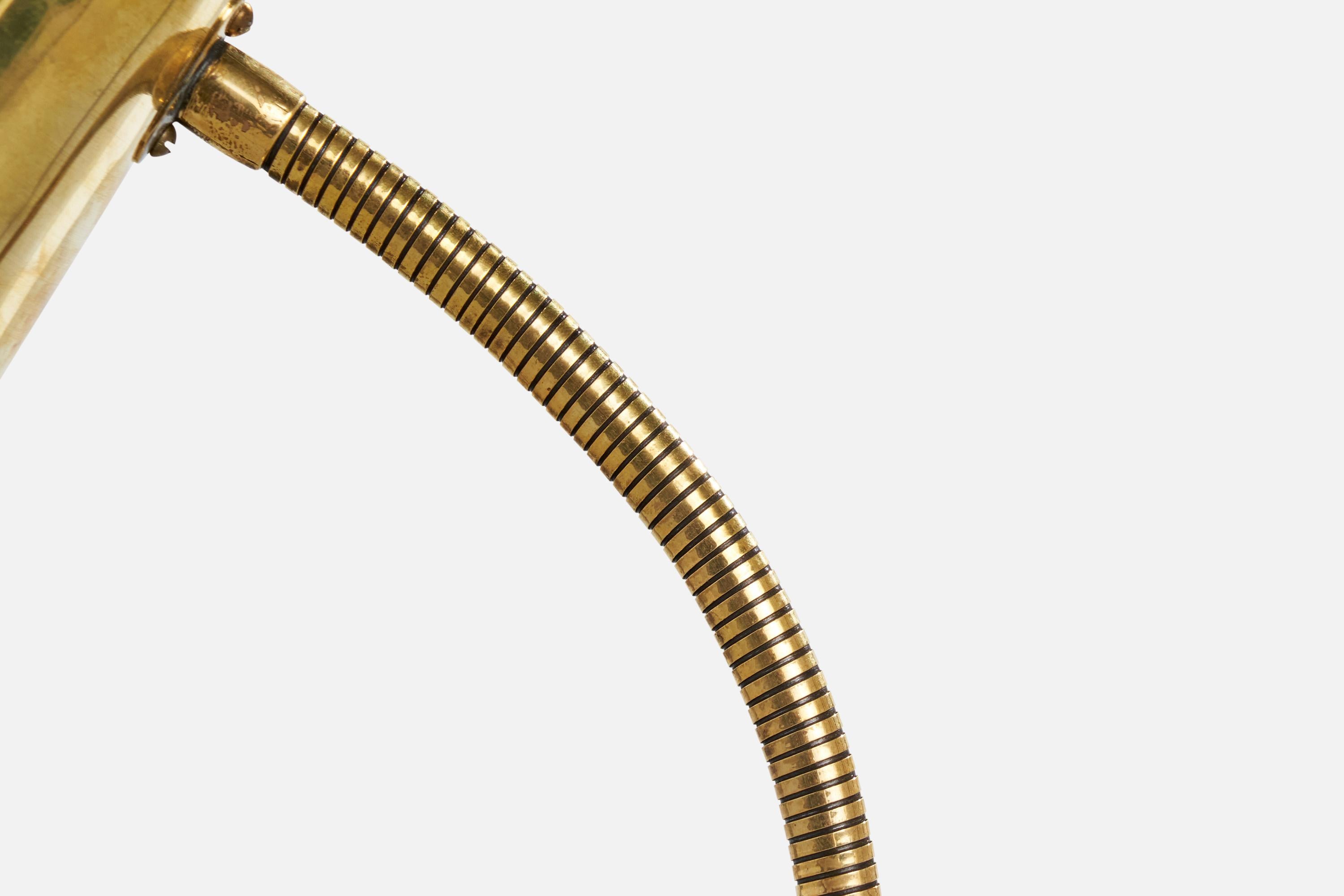 Mid-20th Century Finnish Designer, Table Lamp, Brass, Finland, c. 1950s For Sale