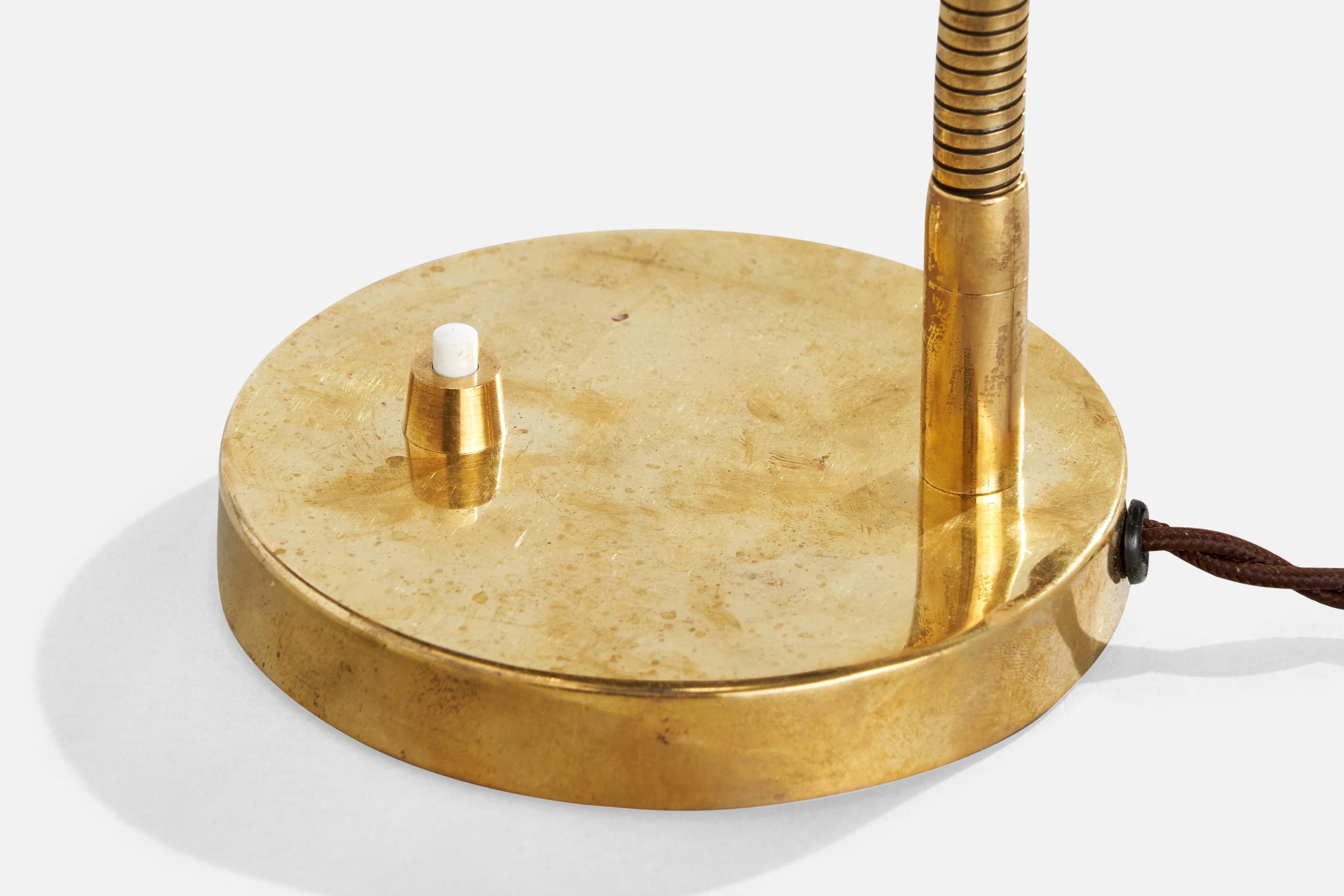 Finnish Designer, Table Lamp, Brass, Finland, c. 1950s For Sale 1
