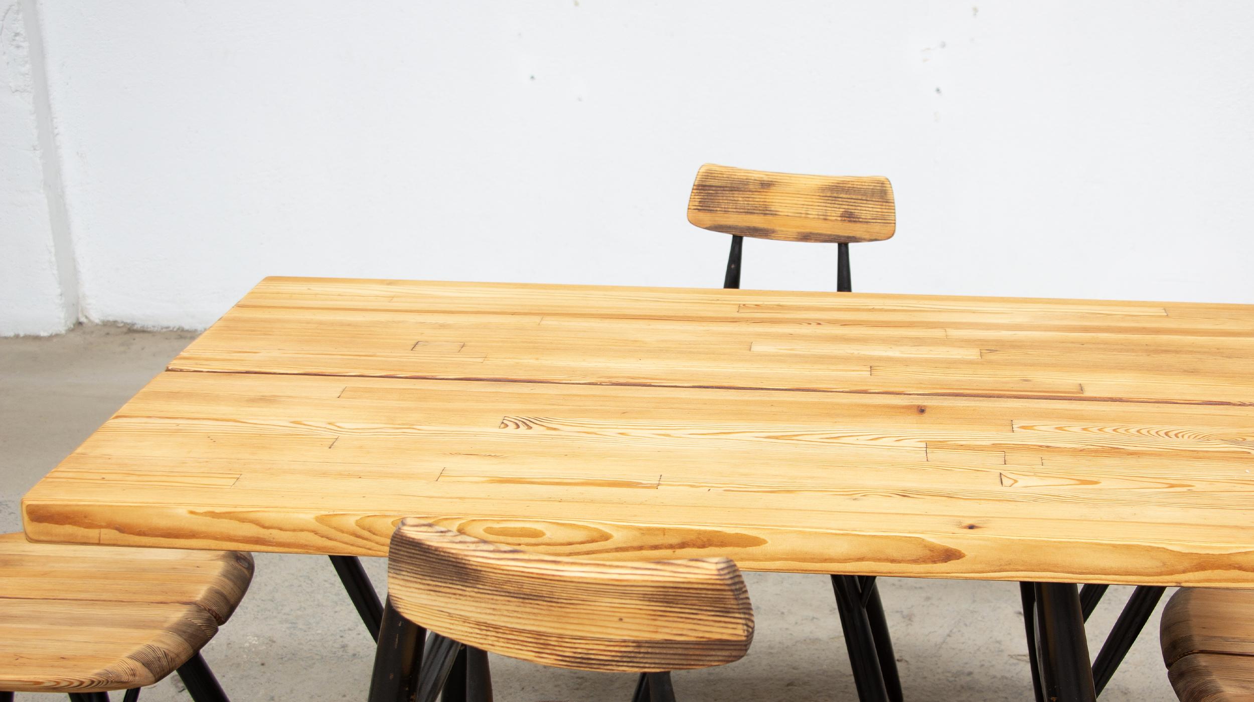 Finnish dining set Pirkka  by Ilmari Tapiovaara for Laukaan Puu For Sale 2