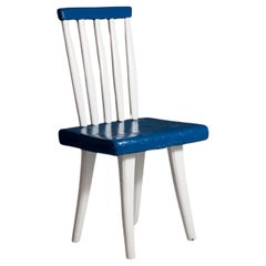 Finnish early 20th century painted chair in blue and white